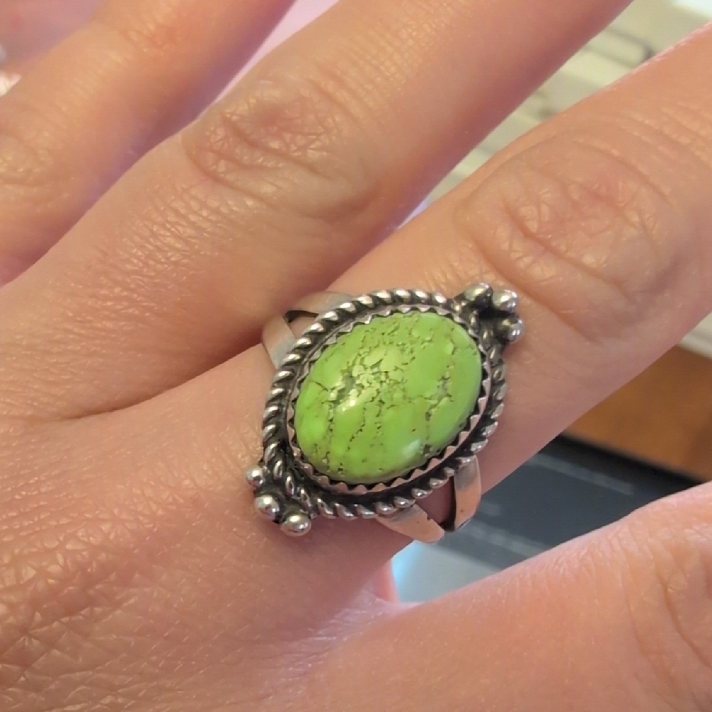 Sterling Silver Green Turquoise Ring